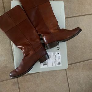 Frye Amelia cognac brown leather boot 9